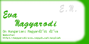 eva magyarodi business card